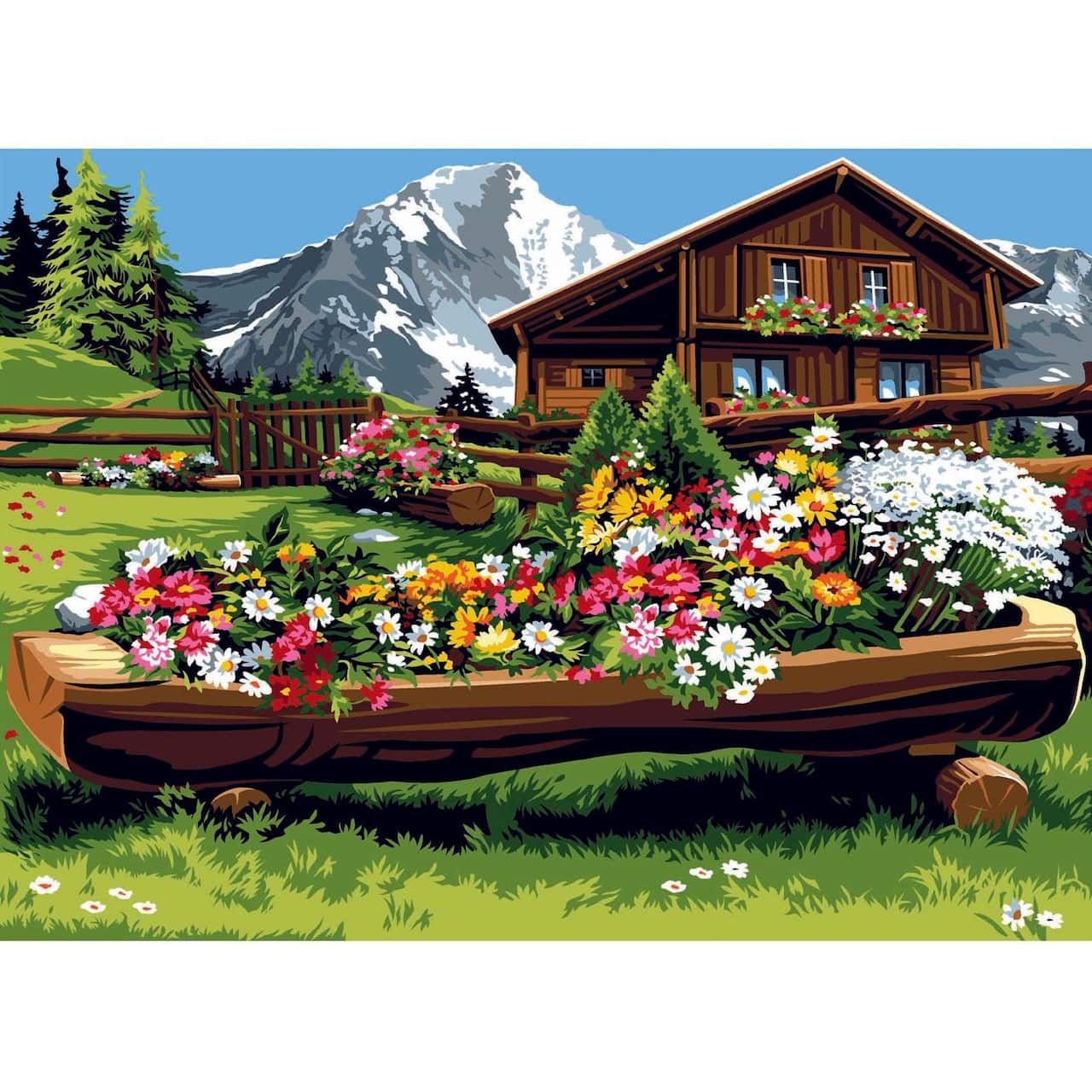 Gobelin The Chalet Enclosure Printed Tapestry Needlepoint Canvas